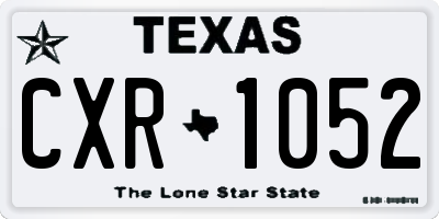 TX license plate CXR1052