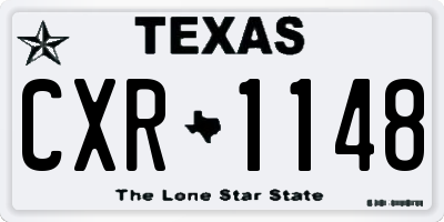 TX license plate CXR1148