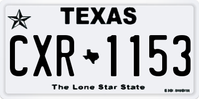 TX license plate CXR1153