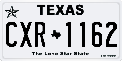 TX license plate CXR1162