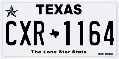 TX license plate CXR1164