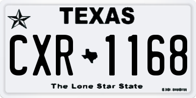 TX license plate CXR1168