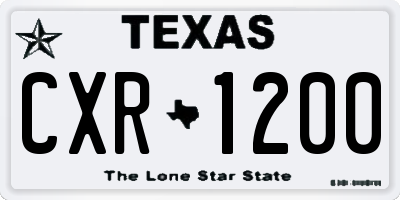 TX license plate CXR1200
