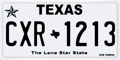 TX license plate CXR1213