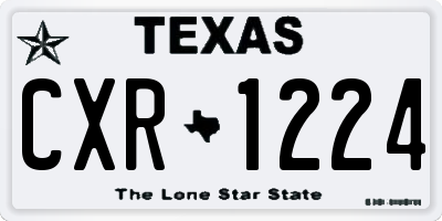 TX license plate CXR1224