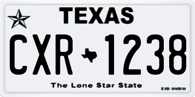 TX license plate CXR1238