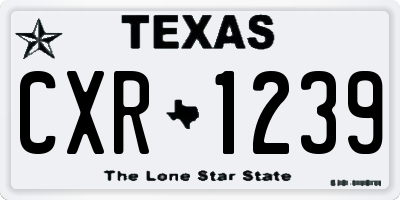 TX license plate CXR1239