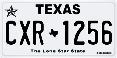 TX license plate CXR1256