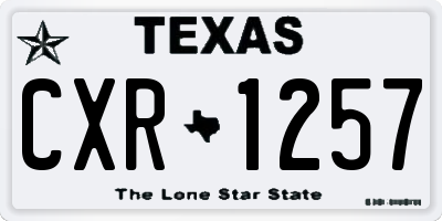 TX license plate CXR1257