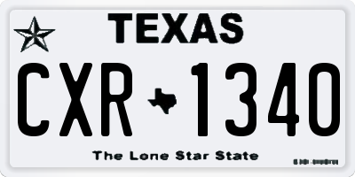 TX license plate CXR1340