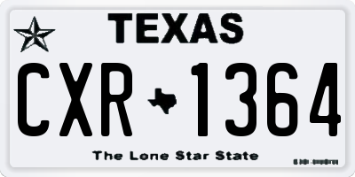 TX license plate CXR1364