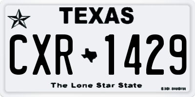 TX license plate CXR1429