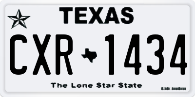 TX license plate CXR1434