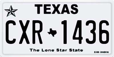 TX license plate CXR1436