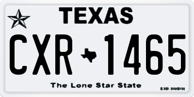 TX license plate CXR1465