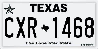 TX license plate CXR1468