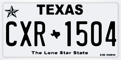TX license plate CXR1504