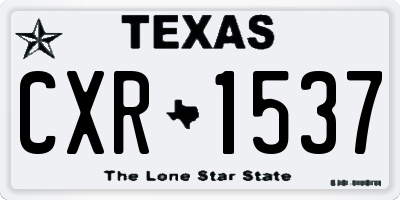 TX license plate CXR1537