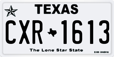 TX license plate CXR1613