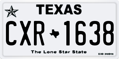 TX license plate CXR1638