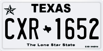 TX license plate CXR1652