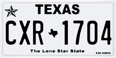 TX license plate CXR1704