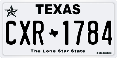 TX license plate CXR1784
