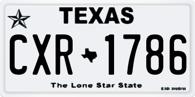 TX license plate CXR1786