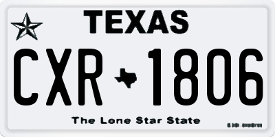 TX license plate CXR1806