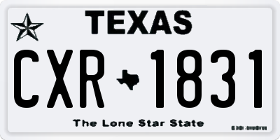 TX license plate CXR1831