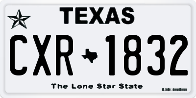 TX license plate CXR1832