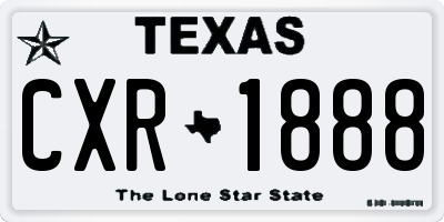TX license plate CXR1888