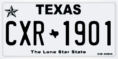 TX license plate CXR1901