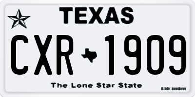 TX license plate CXR1909