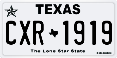 TX license plate CXR1919