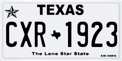 TX license plate CXR1923