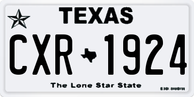 TX license plate CXR1924