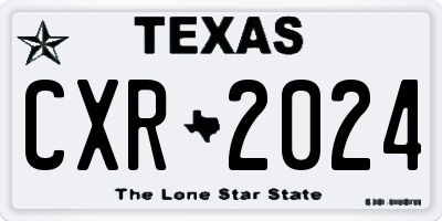TX license plate CXR2024