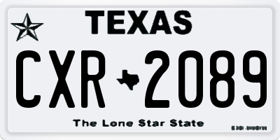 TX license plate CXR2089