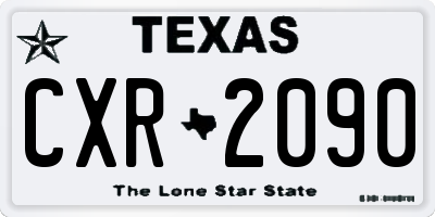 TX license plate CXR2090