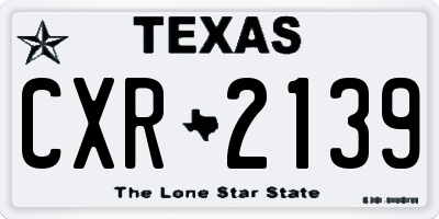 TX license plate CXR2139