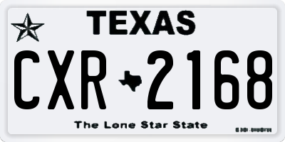 TX license plate CXR2168