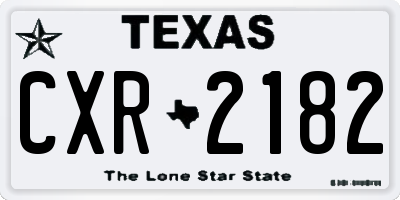TX license plate CXR2182