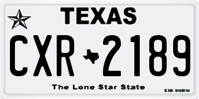 TX license plate CXR2189