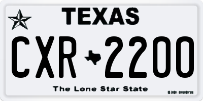 TX license plate CXR2200