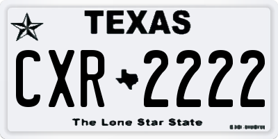 TX license plate CXR2222