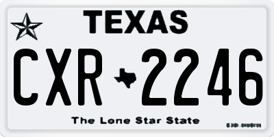 TX license plate CXR2246