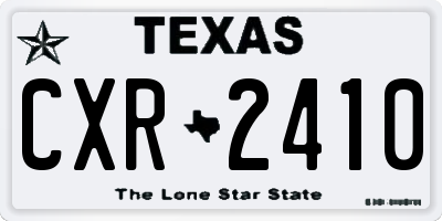 TX license plate CXR2410