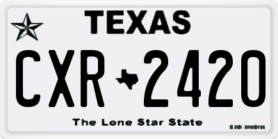 TX license plate CXR2420