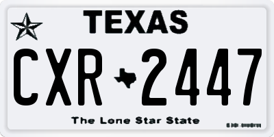 TX license plate CXR2447